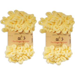 Jubileeyarn Fun Finger Loops Yarn - Polyester Jumbo Loop Garn - 100G/Skein - Let Buttercream - 2 Skeins