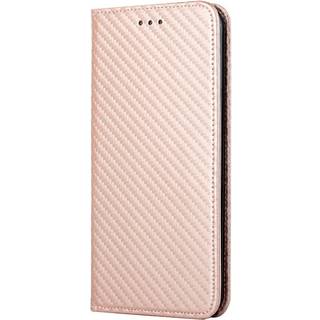 Samsung Galaxy S23 Carbon Flip Cover m. Pung & Kickstand - Rosa Guld