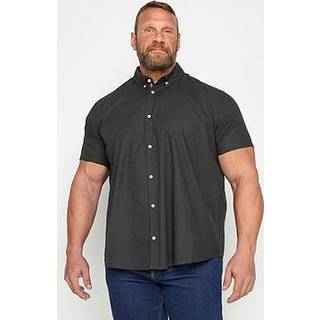 BadRhino Big & Tall BadRhino Big & Tall Black Short Sleeve 100% Cotton Poplin Shirt