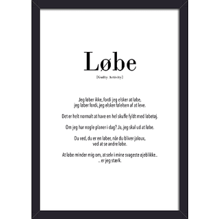 Salling Løbe plakat med sort glasramme 21x29,7 cm