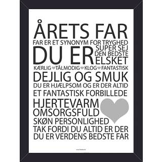 Salling Årets Far plakat med sort glasramme 15x21 cm