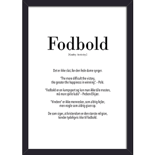 Salling fodbold plakat med sort glasramme 21x29,7 cm