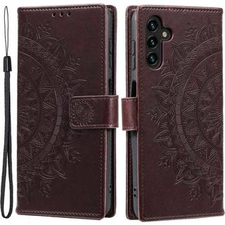 SKALO Samsung A54 5G Mandala Flip Cover - Brun