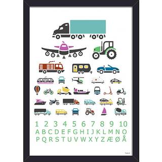 Salling Lær plakat i grøn med sort glasramme 21x29,7 cm