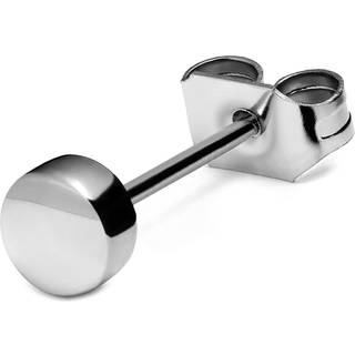 4mm Sølvfarvet Button Stud Ørering