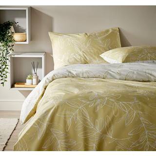 Vantona Linear Leaves Duvet Cover and Pillowcase SetDobbelt