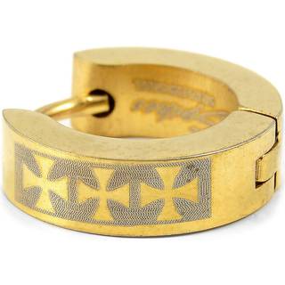 Sentio | Guldfarvet Kirurgisk Stål Spiked Triple Kors Hoop Ørering