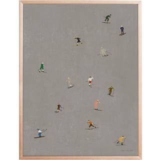 Fine Little Day Skiers plakat 40x50 cm Grå