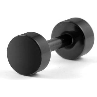 4mm Sort Rustfrit Stål Faux Plug Ørering