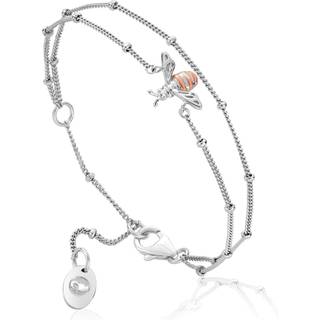 Nature's Wonder Sterling Silver Honey Bee Double-Chain Bracelet