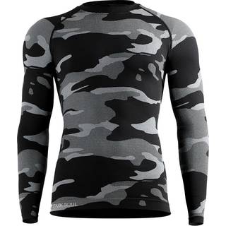 Langærmet termoundertrøje til mænd, camouflage grå, str. L/XL