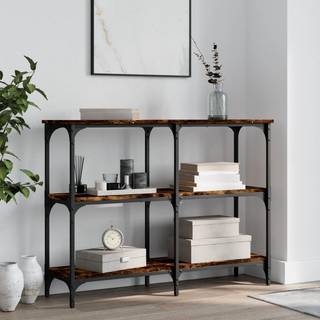 konsolbord 100x29x75 cm konstrueret træ røget egetræsfarve
