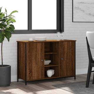 skænk 100x35x70 cm konstrueret træ brun egetræsfarve