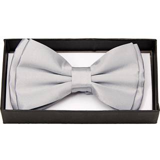 Silberne Satin Fliege Deluxe