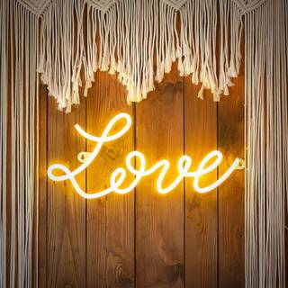 LED neonskilt Love, hvid