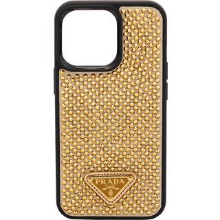 Prada Embellished leather iPhone 13 Pro case - gold - One Size