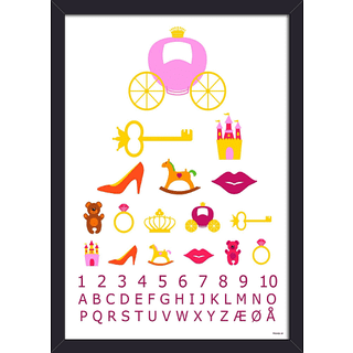 Salling Lær plakat i lyserød med sort glasramme 21x29,7 cm
