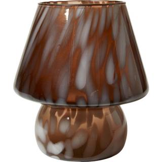 Mushroom lysestage, brunt glas