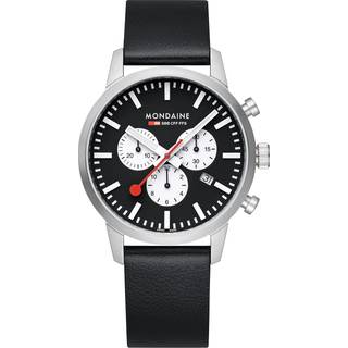 Mondaine MSD.41420.LBV Herrenuhr Chronograph Schwarz 41 mm