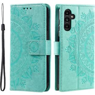 SKALO Samsung A34 5G Mandala Flip Cover - Turkis