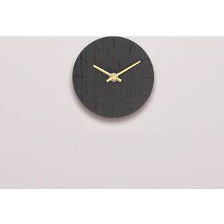 Bord- & Vægur, Dark Oak/ Gold, Ø12 cm