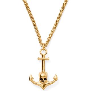Tadd Anchor & Skull Guldfarvet Halskæde