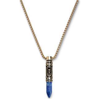 Rico | Guldfarvet Rustfri Stål & Lapis Lazuli Patron Halskæde
