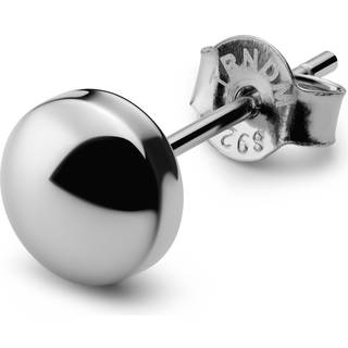 6 mm Rhodiumbelagt Sterling Sølv Ørestik