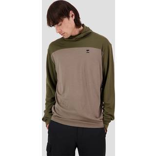 Mons Royale Merino Yotei Powder Hooded Basislag - undertrøje - S - dark olive / walnut