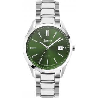 Accurist Unisex Everyday Green Dial Silver Watch - Silver