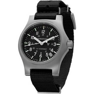 Marathon GPQ-D Officer's Date Quartz Black Dial Men's Watch WW194015SS-0001