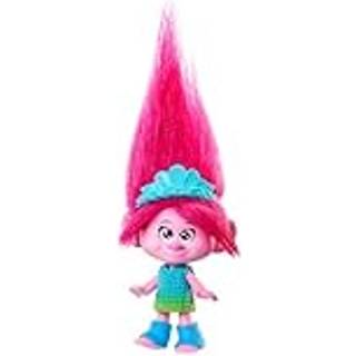 Mattel Dreamworks Trolls Band Together Queen Poppy lille dukke med aftageligt tøj & plys hårlegetøj inspireret af filmen
