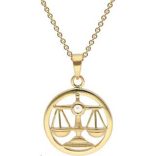 trendor 15560-10 Sternzeichen Waage Gold 333 mit Opal + vergoldete Kette