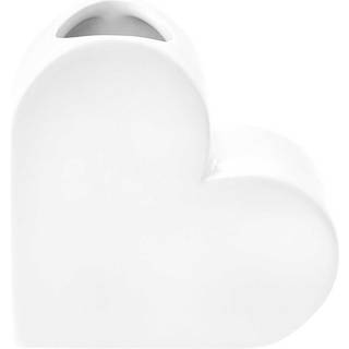 Keramik Vase Herz groß 16x6x16cm - Weiß