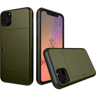 iPhone 11 Hybrid Håndværkercover m. Kortholder Mørkegrøn