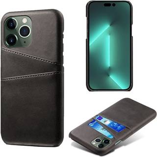SKALO iPhone 15 Pro PU-læder Kortholder Cover - Sort