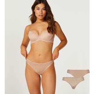 Hunkemöller 2 par g-streng Angie Beige - L