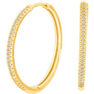 Siersbøl 14kt. guldcreoler med diamant på i alt 0.15ct W/SI 23mm