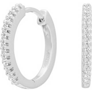 Siersbøl 14kt. hvidguldscreoler med diamant på i alt 0.10ct W/SI 16mm