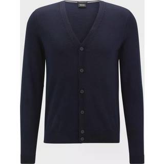 Cardigan i ny uld med V-hals