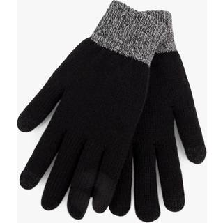 Totes Totes Black Mens Stretch Knitted Smar Touch Winter Gloves With Brushed Inner