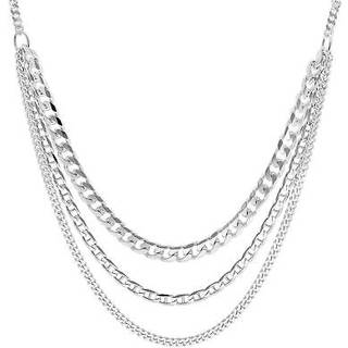 trendor 15661 Damen-Kette 925 Silber Rhodiniert 3-Reihig