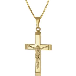 trendor 41172 Kruzifix-Anhänger Gold 333 / 8K mit goldplattierter Herren-Kette