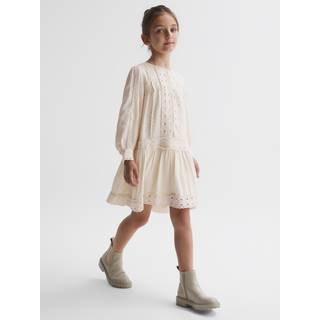 Reiss Reiss Ivory Tavi 4-9 yrs Long Sleeve Lace Dress - 104110cm