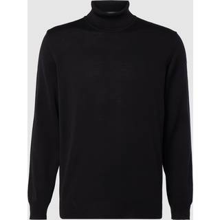 Maerz Herren Rollkragenpullover schwarz unifarben
