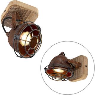 Smart Spotlight Rustbrun med Træ Tiltelig inkl. Wifi GU10 - Gina