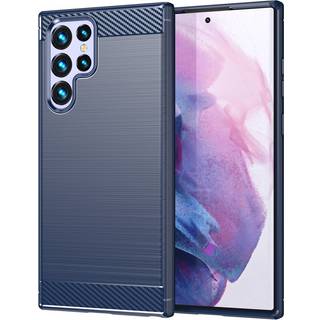 SKALO Samsung S23 Ultra Armor Carbon Stødsikker TPU-cover - Blå