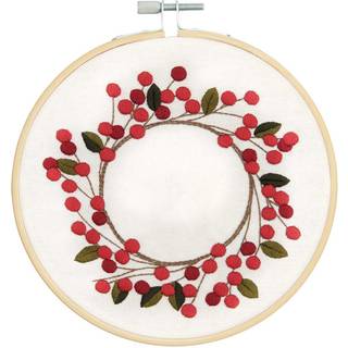 Stickpackung Hagebuttenkranz Bild vorgezeichnet Ø 15cm