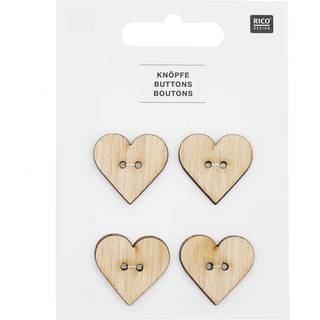 Holzknöpfe Herzen 4 Stück