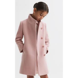 Reiss Reiss Pink Kia Junior Wool Blend Funnel Neck Coat
